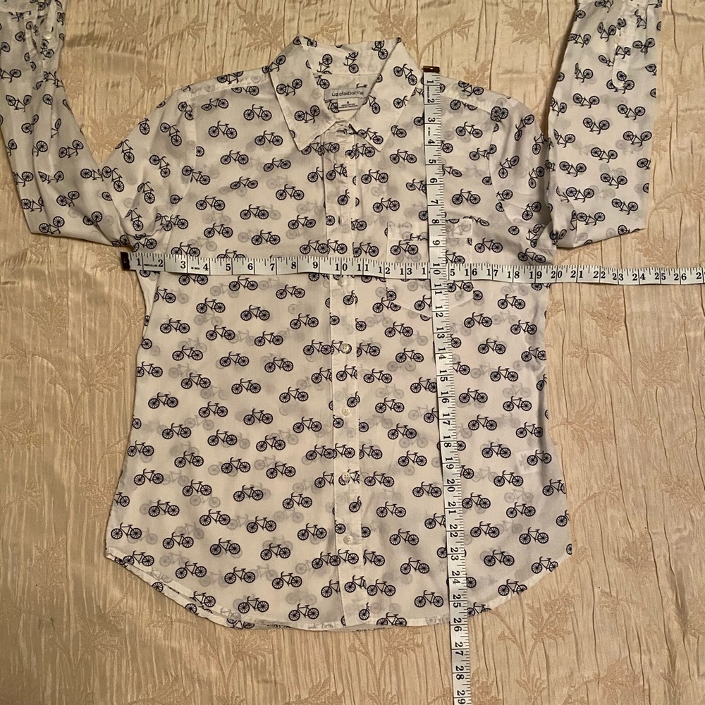 Liz Claiborne button up shirt bike print - Picture 5 of 7